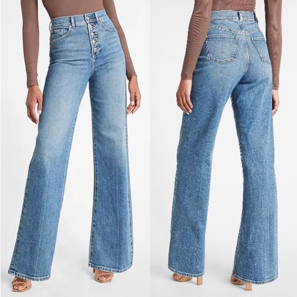 Express Denim - EXPRESS • Wide Leg Super High Rise jeans